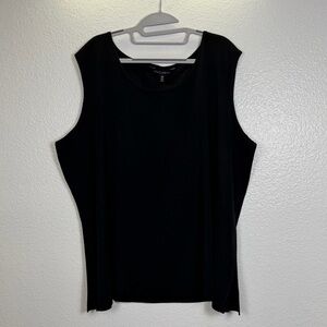 Ming Wang Women's Black Knit Sleeveless Tank Top Scoop Neck Size 3X